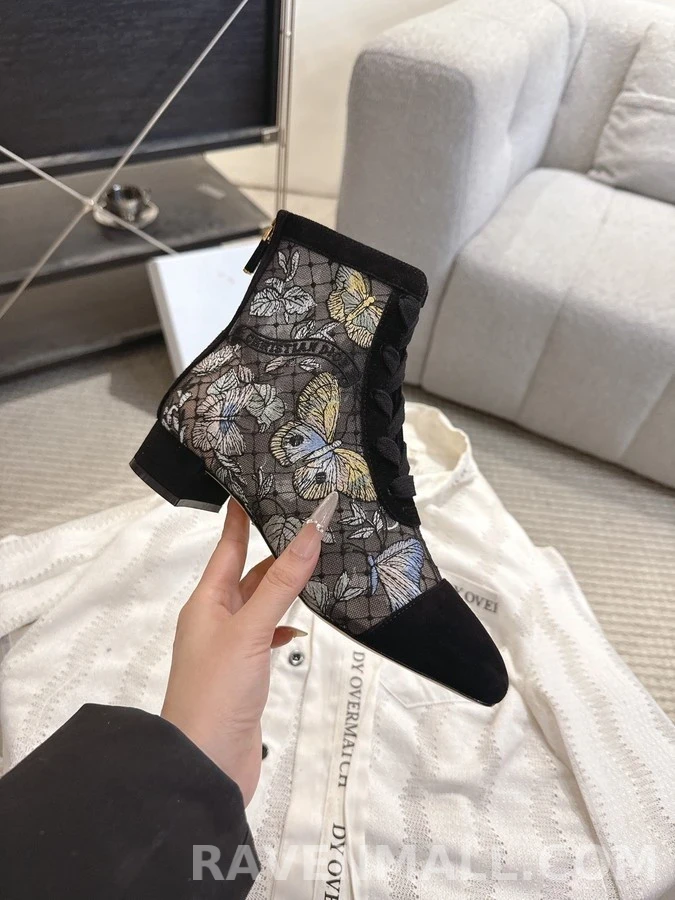디올 디올 버터플라이 자수 메시 부츠 상세 이미지