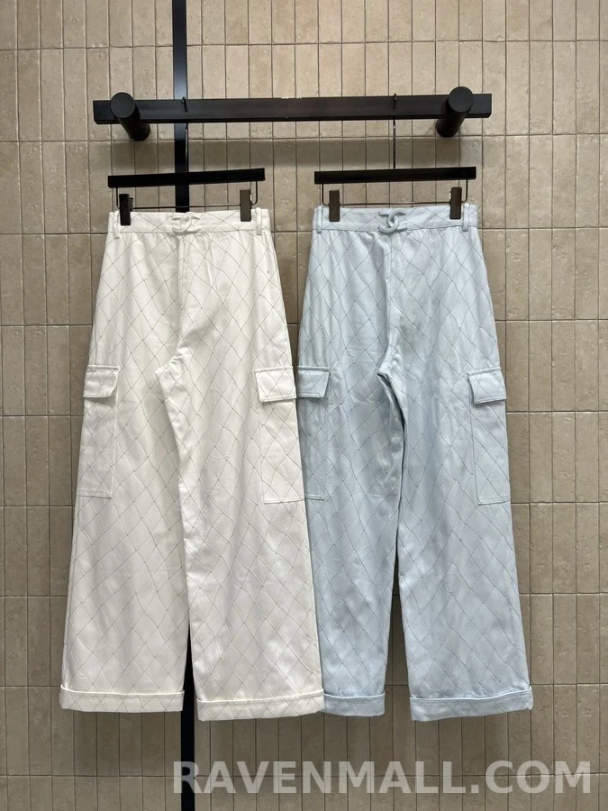 샤넬 샤넬 퀼팅 와이드핏 카고 팬츠 상세 이미지