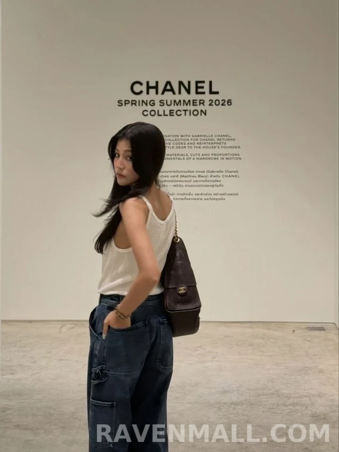 샤넬 샤넬 더블 C 로고 와이드 데님 팬츠 상세 이미지