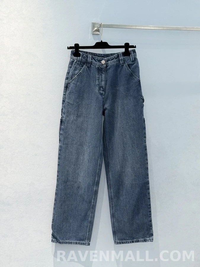 샤넬 샤넬 더블 C 로고 와이드 데님 팬츠 상세 이미지