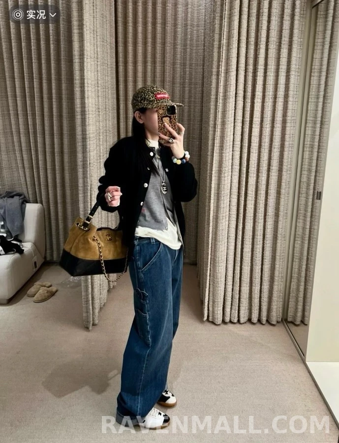 샤넬 샤넬 더블 C 로고 와이드 데님 팬츠 상세 이미지