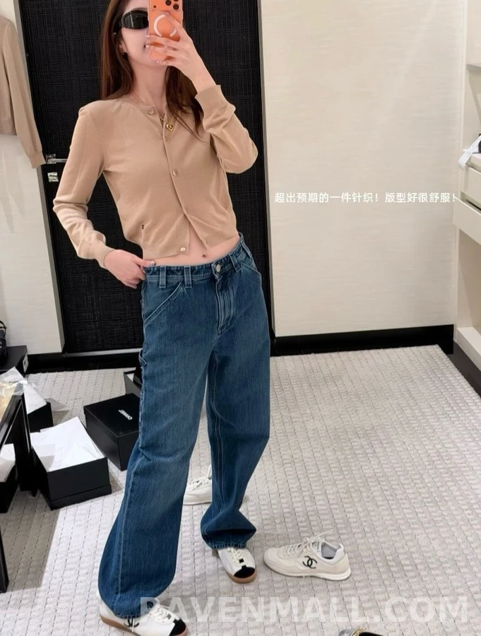 샤넬 샤넬 더블 C 로고 와이드 데님 팬츠 상세 이미지