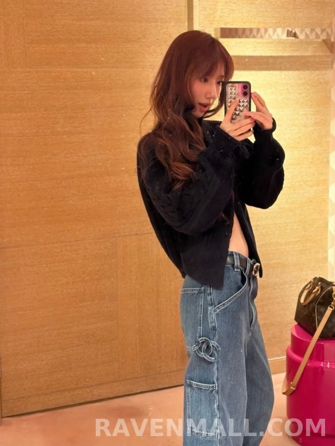 샤넬 샤넬 더블 C 로고 와이드 데님 팬츠 상세 이미지