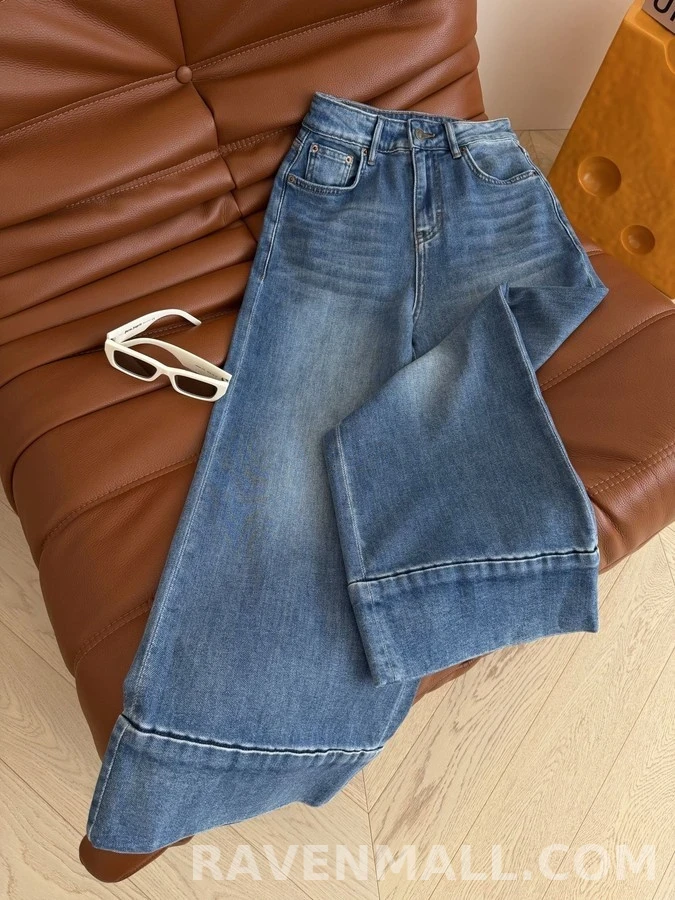 발렌티노 발렌티노 V 로고 와이드 커프 데님 팬츠 상세 이미지