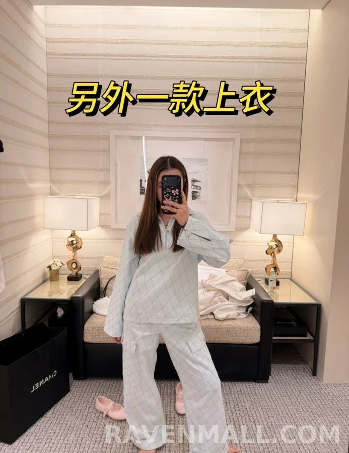 샤넬 샤넬 퀼팅 롤업 카고 데님 팬츠 상세 이미지
