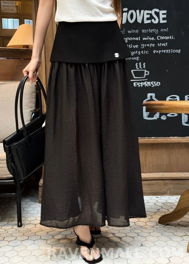샤넬 샤넬 더블 C 자수 시폰 스커트 상세 이미지
