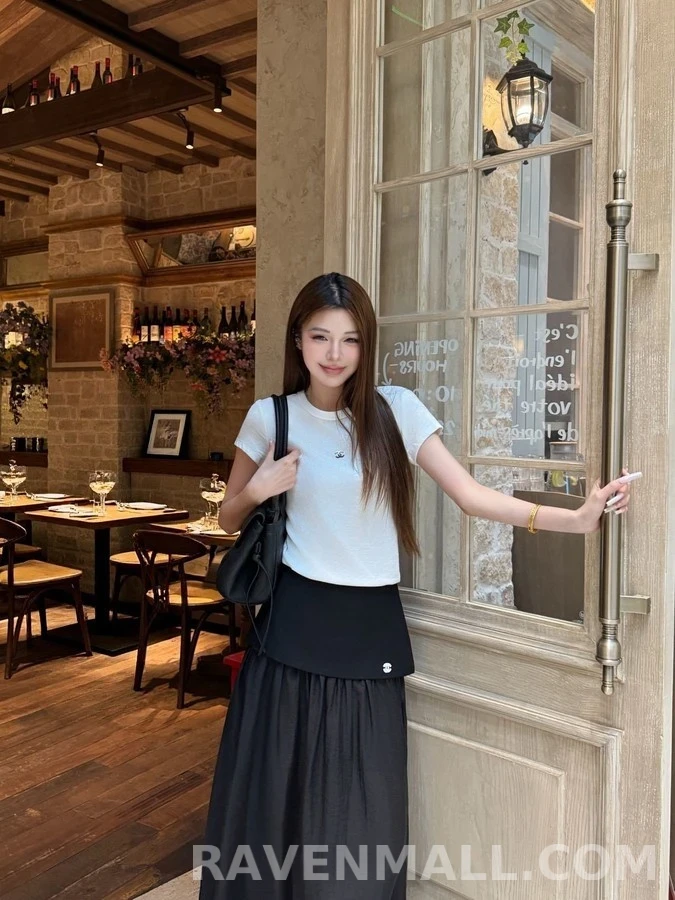 샤넬 샤넬 더블 C 자수 시폰 스커트 상세 이미지