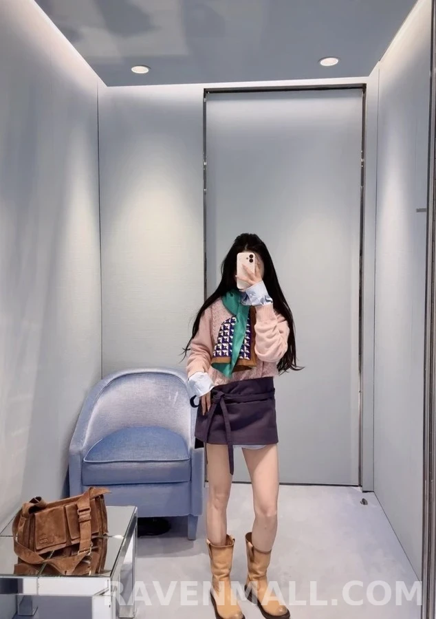 미우미우 미우미우 보우 데님 랩 스커트 상세 이미지