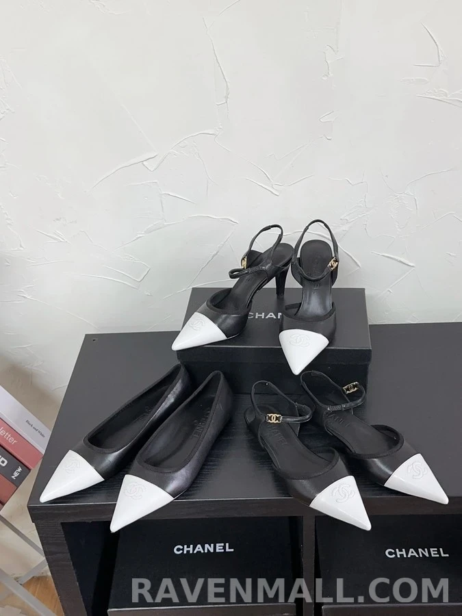 샤넬 샤넬 투톤 캡토 플랫 상세 이미지