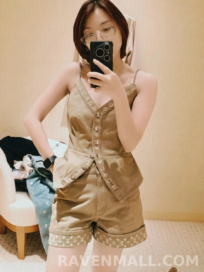 루이비통 루이비통 모노그램 롤업 와이드 데님 팬츠 상세 이미지
