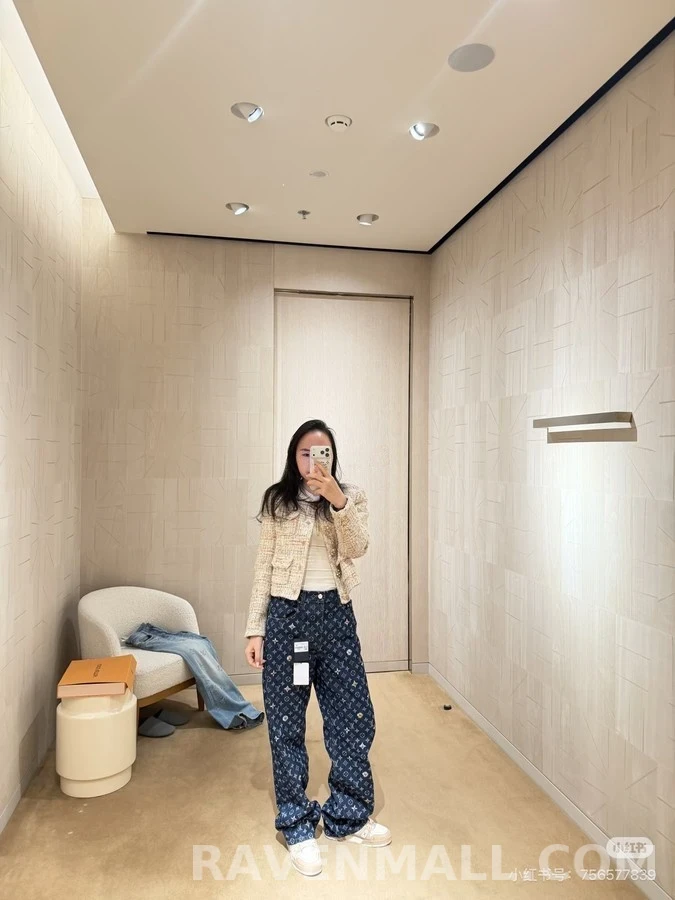 루이비통 루이비통 모노그램 데이지 자수 데님 팬츠 상세 이미지
