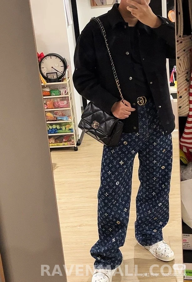 루이비통 루이비통 모노그램 데이지 자수 데님 팬츠 상세 이미지