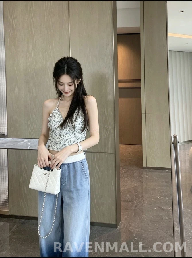 미우미우 미우미우 투톤 와이드 데님 팬츠 상세 이미지