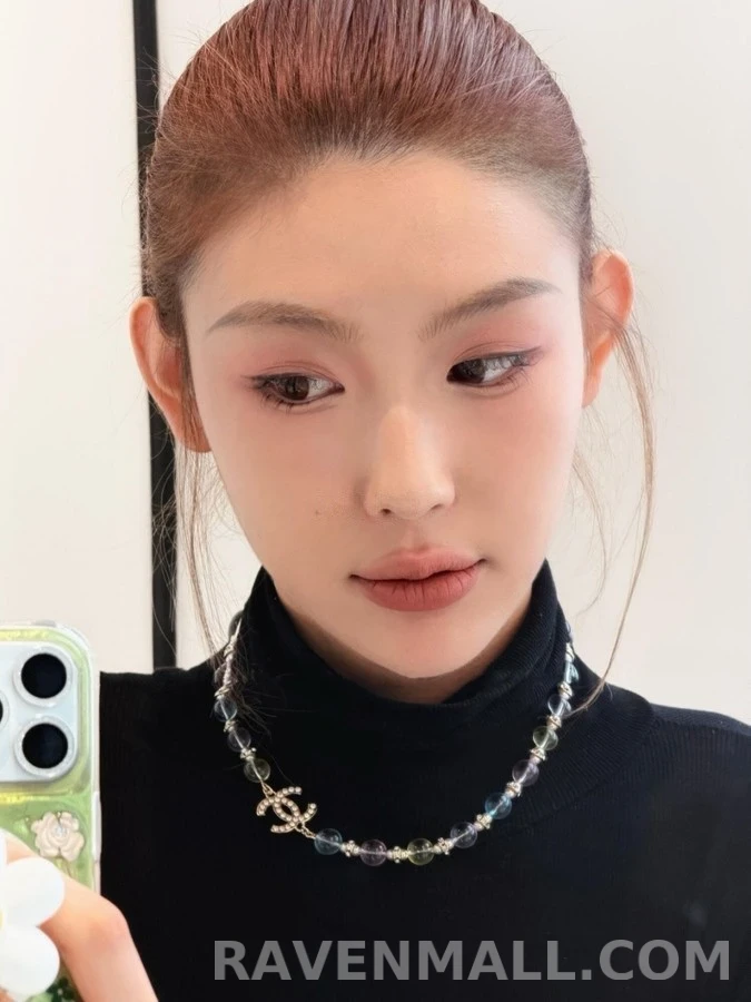 샤넬 샤넬 컬러 비즈 더블C 펜던트 목걸이 상세 이미지