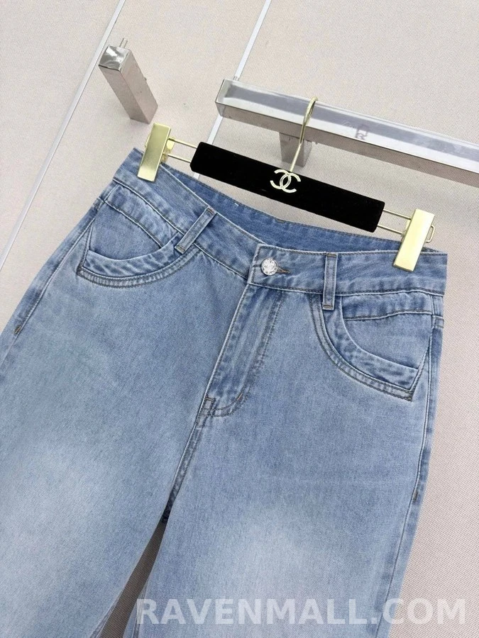 샤넬 샤넬 더블C 로고 부츠컷 데님 상세 이미지