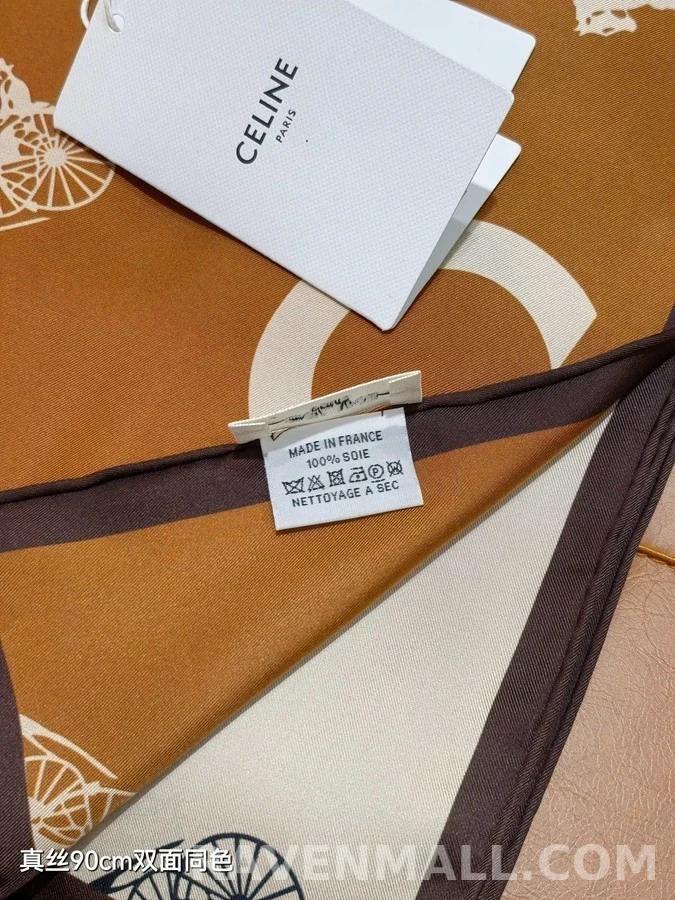 셀린느 셀린느 C로고 올빼미 양면 스카프 상세 이미지