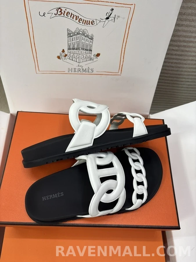 에르메스 에르메스 H 로고 체인 슬리퍼 상세 이미지