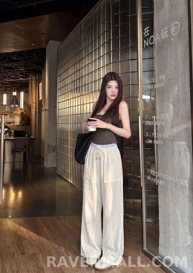미우미우 미우미우 드로스트링 플랩 포켓 팬츠 상세 이미지