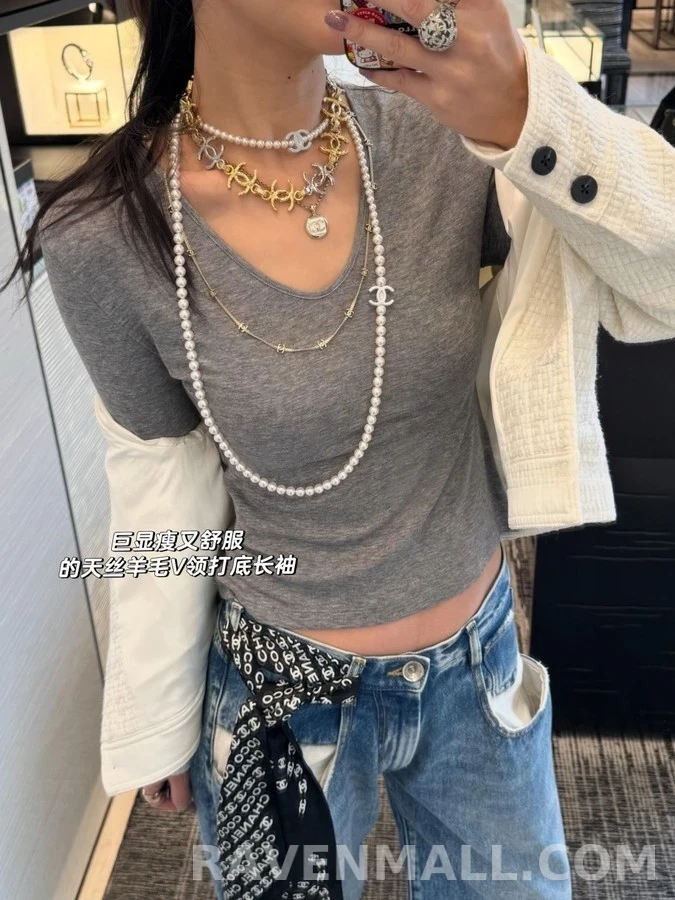 샤넬 샤넬 투톤 더블 C 초커 상세 이미지