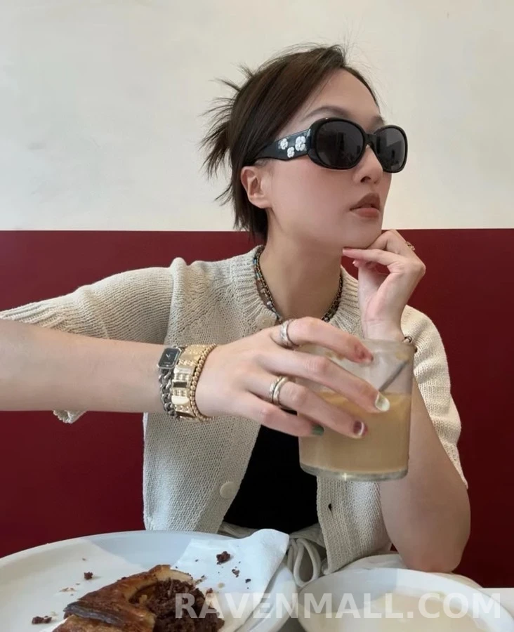 샤넬 샤넬 플라워 장식 선글라스 상세 이미지