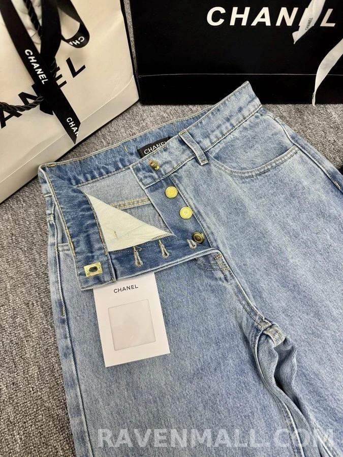 샤넬 샤넬 로고 와이드핏 데님 팬츠 상세 이미지