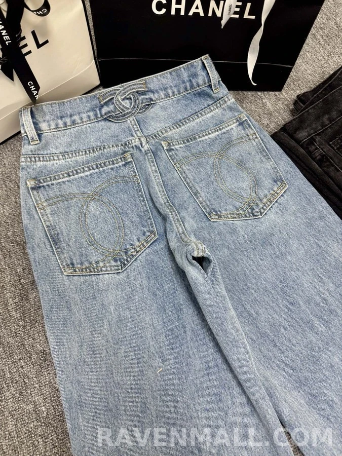 샤넬 샤넬 로고 와이드핏 데님 팬츠 상세 이미지