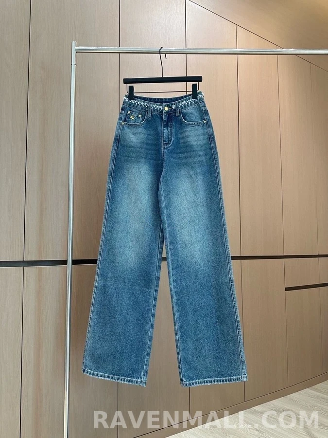 샤넬 샤넬 더블C 자수 데님 팬츠 상세 이미지