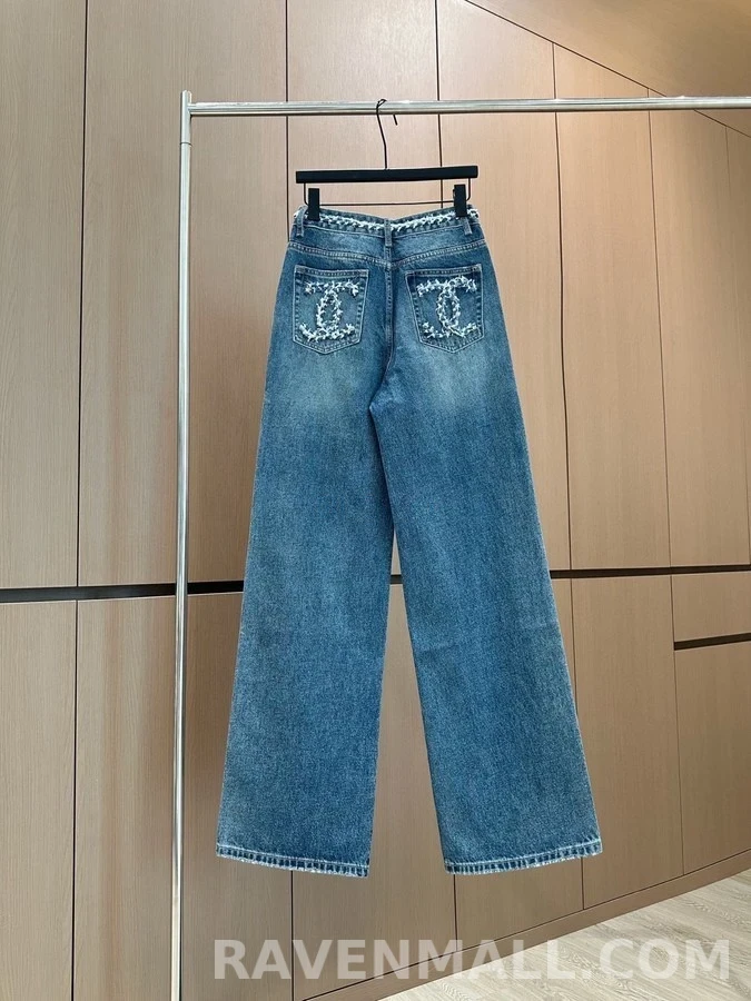 샤넬 샤넬 더블C 자수 데님 팬츠 상세 이미지