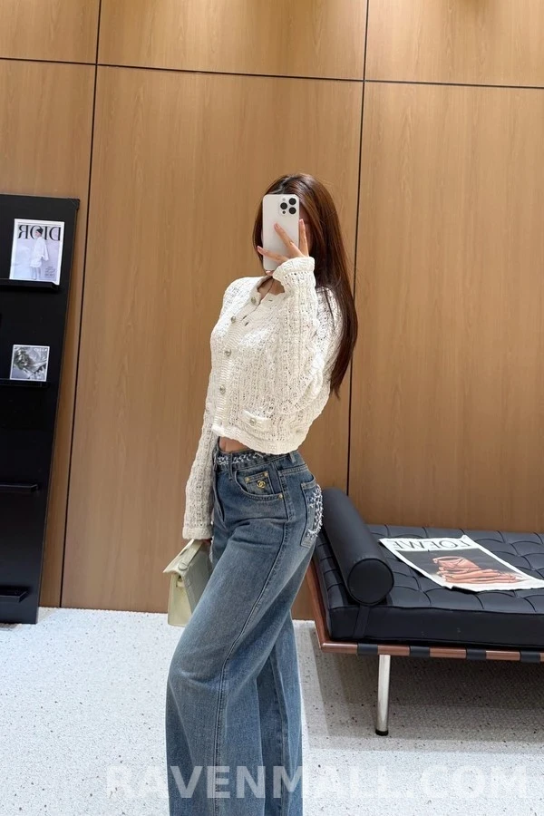 샤넬 샤넬 더블C 자수 데님 팬츠 상세 이미지