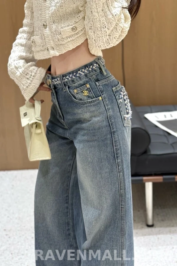 샤넬 샤넬 더블C 자수 데님 팬츠 상세 이미지