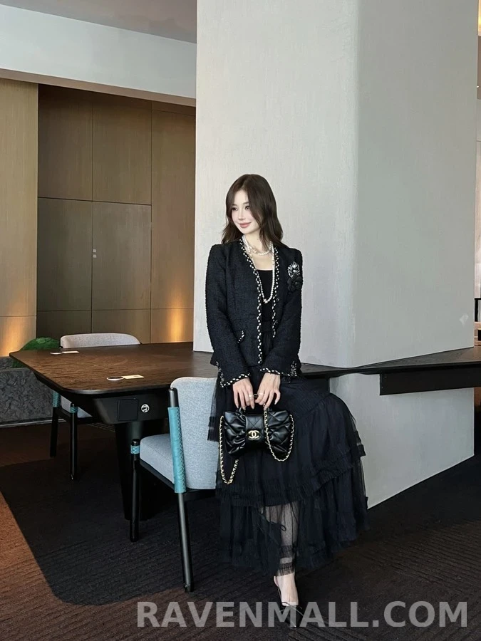 샤넬 샤넬 도트 망사 티어드 스커트 상세 이미지