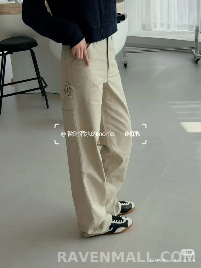 샤넬 샤넬 더블C 로고 카고 데님 팬츠 상세 이미지
