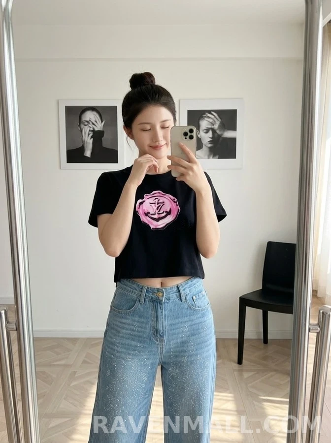 샤넬 샤넬 핫픽스 스트레이트 와이드 데님 팬츠 상세 이미지