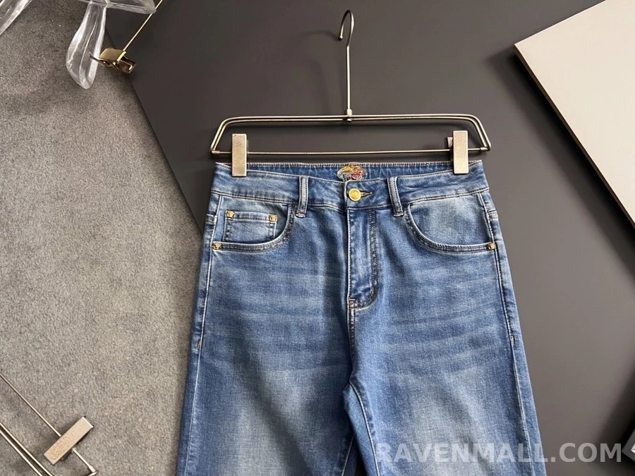 베르사체 베르사체 메두사 자수 워싱 데님 팬츠 상세 이미지