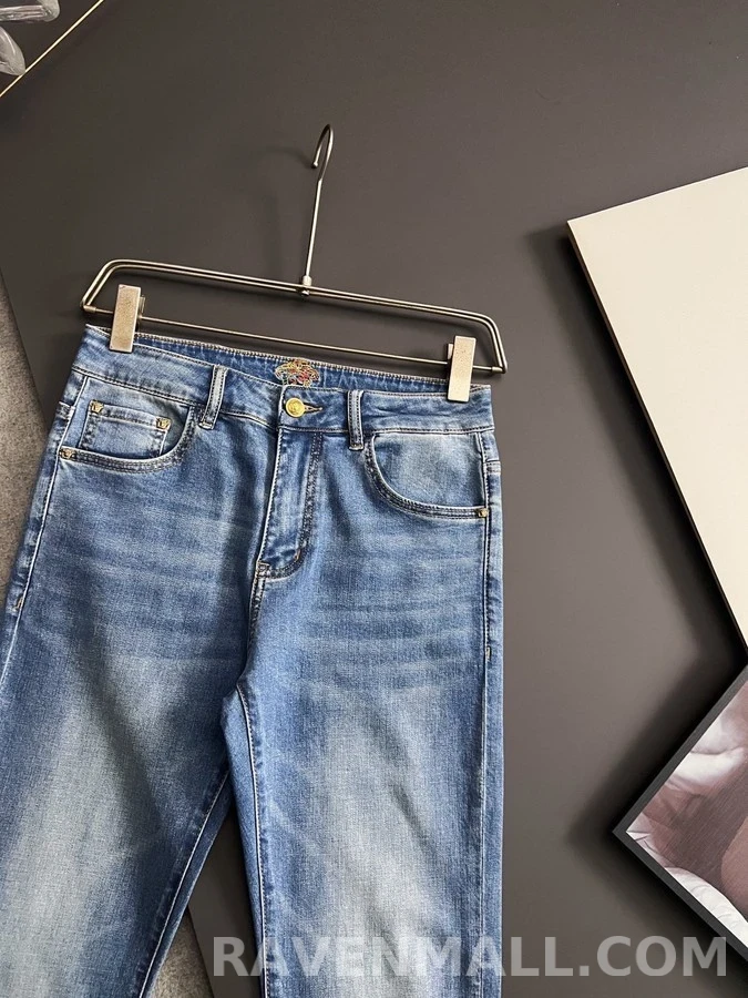 베르사체 베르사체 메두사 자수 워싱 데님 팬츠 상세 이미지