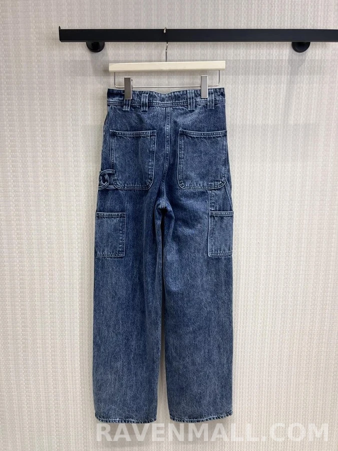 샤넬 샤넬 더블 C 데님 와이드 워크 팬츠 상세 이미지