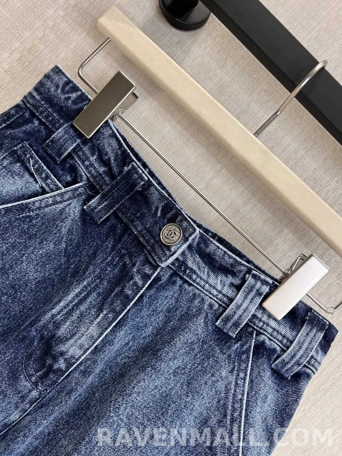 샤넬 샤넬 더블 C 데님 와이드 워크 팬츠 상세 이미지