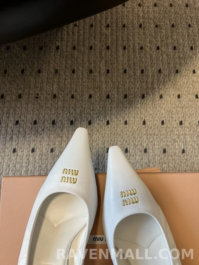 미우미우 미우미우 장식 뾰족코 캣힐 상세 이미지