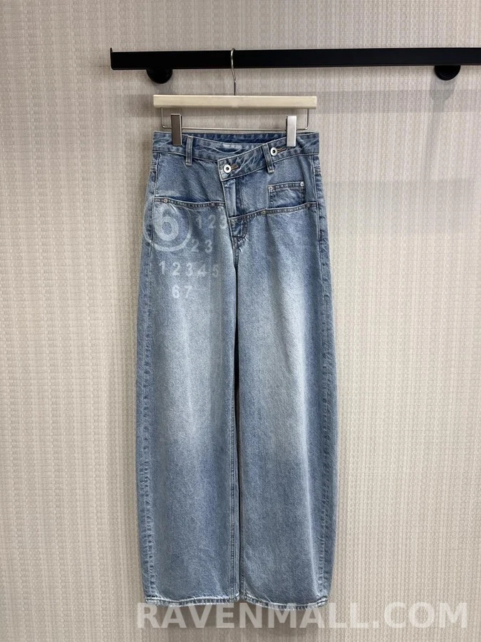 메종 마르지엘라 메종마르지엘라 숫자 프린트 크로스오버 데님 팬츠 상세 이미지