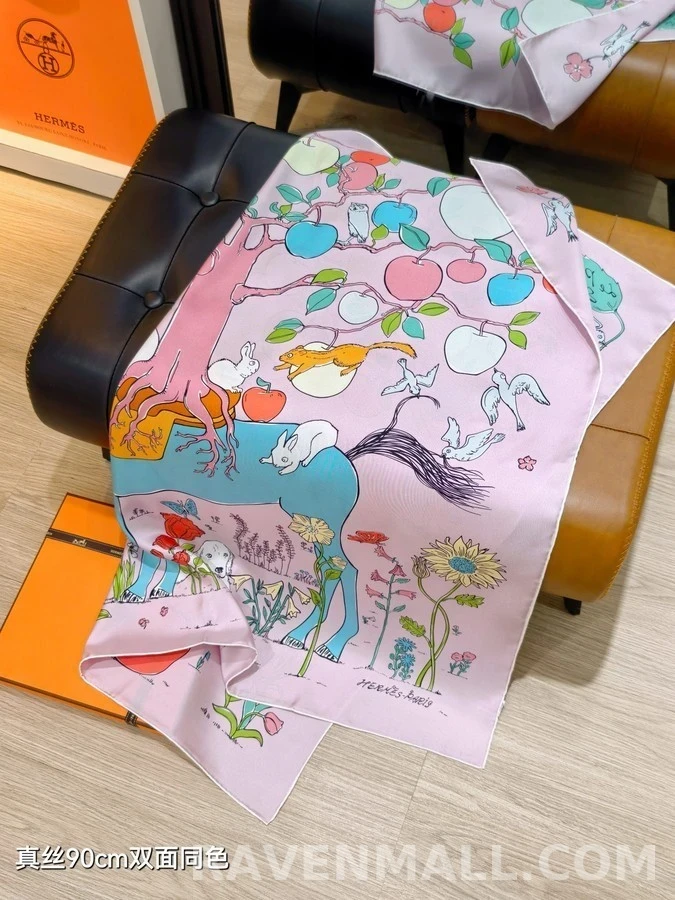 에르메스 에르메스 마상 애플트리 프린트 스카프 상세 이미지
