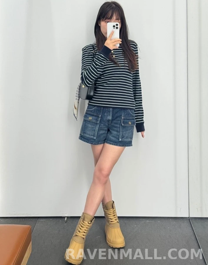 셀린느 셀린느 Riley 캔버스 레이스업 부츠 상세 이미지