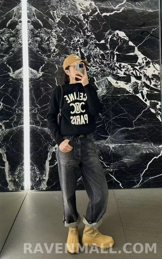 셀린느 셀린느 Riley 캔버스 레이스업 부츠 상세 이미지