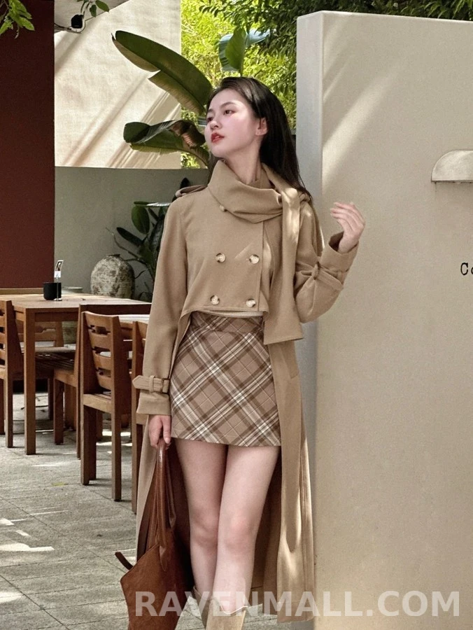 버버리 버버리 체크 A라인 미니 스커트 상세 이미지