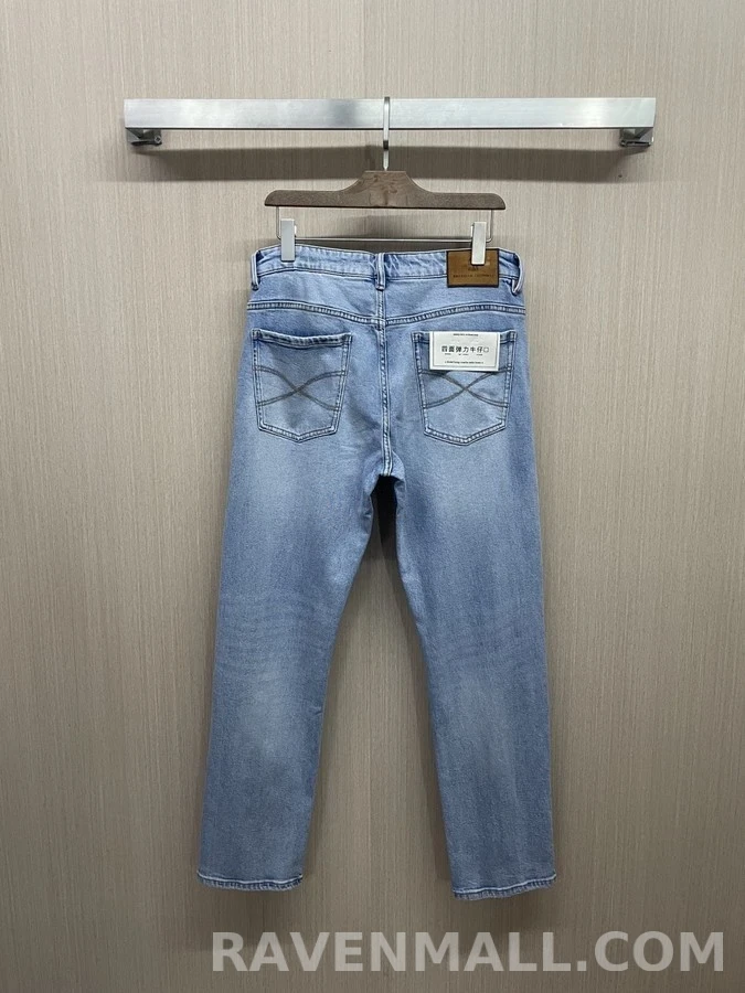 브루넬로 쿠치넬리 브루넬로 쿠치넬리 워싱 스트레이트 데님 팬츠 상세 이미지