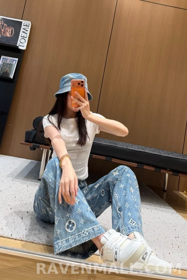 루이비통 루이비통 모노그램 자카드 데님 팬츠 상세 이미지