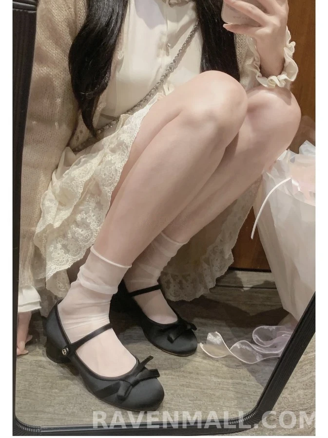 디올 디올 새틴 보우 메리제인 플랫 상세 이미지
