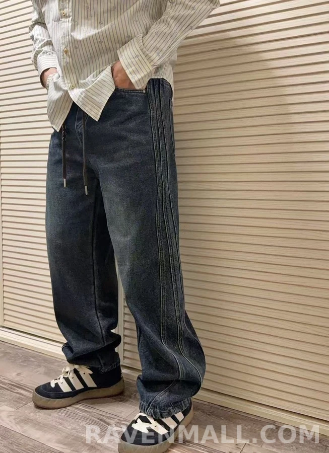 보테가베네타 보테가 베네타 깊은 워시 잉크 블루 가성 와이드 레그 데님 상세 이미지