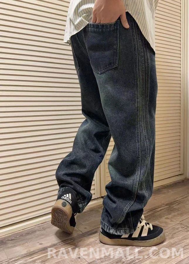 보테가베네타 보테가 베네타 깊은 워시 잉크 블루 가성 와이드 레그 데님 상세 이미지