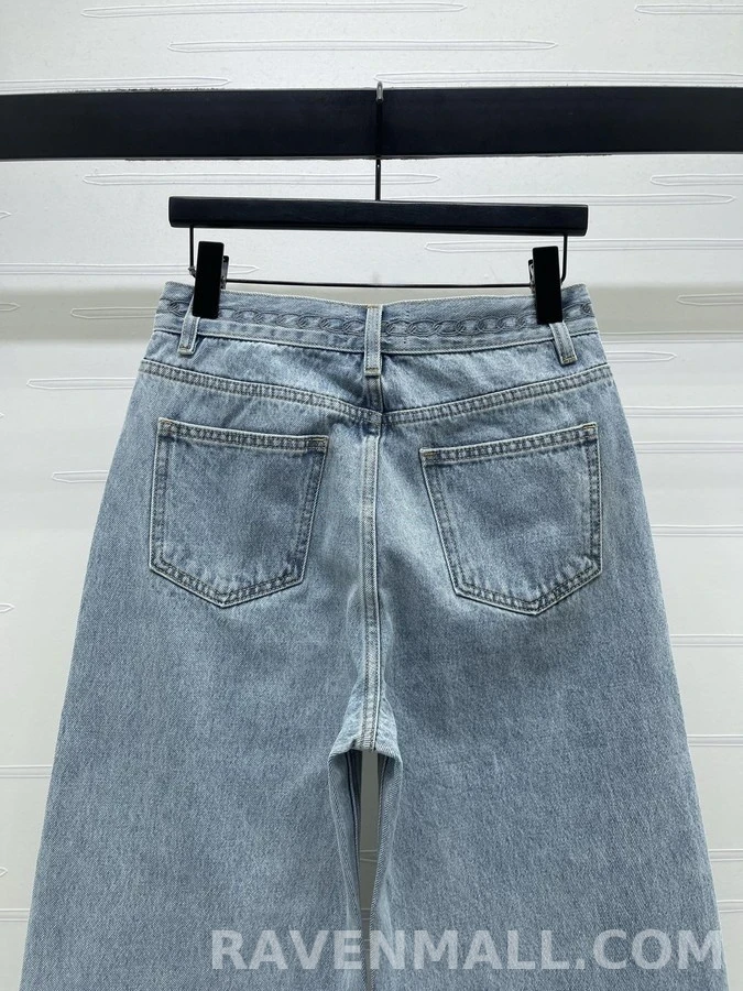 샤넬 샤넬 스카이블루 링 버클 데님 팬츠 상세 이미지