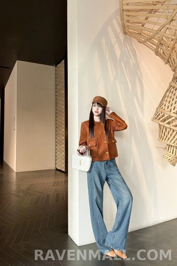 생로랑 세인트로랑 스웨이드 금장 버튼 자켓 상세 이미지